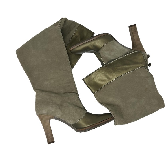 Cole Haan Shoes - COLE HAAN GOLD KNEE HIGH LEATHER HEELED BOOTS SIZE 10B